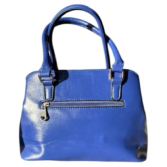 Habiba's Boutique Bag Attached Mini Bag & 2 Removable Straps Blue & Gold Accents - Picture 2 of 10